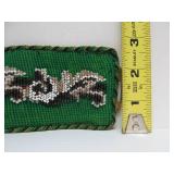 Antique Beaded Belt w/Brass Ship Buckle