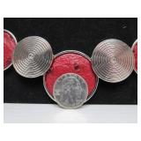 Large New in Box ZAWADI Ostrich Leather & Swarovski Necklace w/Box