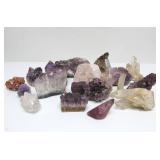 Vintage Footed Brass Bowl Full of Amethyst & Crystal Clusters