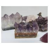 Vintage Footed Brass Bowl Full of Amethyst & Crystal Clusters