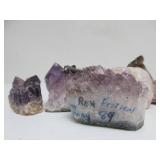 Vintage Footed Brass Bowl Full of Amethyst & Crystal Clusters