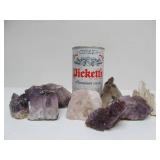 Vintage Footed Brass Bowl Full of Amethyst & Crystal Clusters