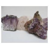 Vintage Footed Brass Bowl Full of Amethyst & Crystal Clusters