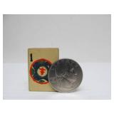 Set of Antique Hand Painted Mahjong Tiles in Dovetailed Wood Box