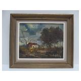 Very Nicely Painted Vintage Framed Signed Oil on Canvas Impressionist Painting