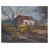 Very Nicely Painted Vintage Framed Signed Oil on Canvas Impressionist Painting