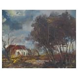 Very Nicely Painted Vintage Framed Signed Oil on Canvas Impressionist Painting