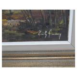 Very Nicely Painted Vintage Framed Signed Oil on Canvas Impressionist Painting