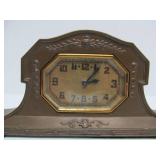 Antique LUX Heavy Cast Metal Mantel or Desk Clock