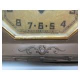 Antique LUX Heavy Cast Metal Mantel or Desk Clock