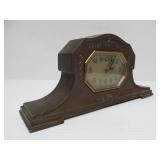 Antique LUX Heavy Cast Metal Mantel or Desk Clock