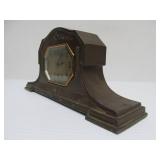 Antique LUX Heavy Cast Metal Mantel or Desk Clock