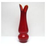 Excellent Mid Century Tall Red Glass Vase