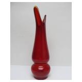 Excellent Mid Century Tall Red Glass Vase