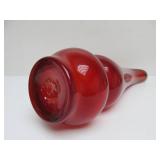 Excellent Mid Century Tall Red Glass Vase