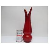 Excellent Mid Century Tall Red Glass Vase