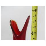Excellent Mid Century Tall Red Glass Vase
