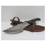 Awesome iPak - D2 Hunting/Camping Knife w/Leather Sheath