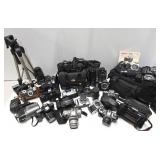 HUGE Estate Lot of Assorted Vintage Cameras Lenses etc