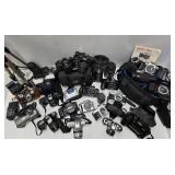 HUGE Estate Lot of Assorted Vintage Cameras Lenses etc