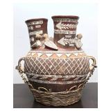 Large Aztec/Mayan Style Terra Cotta Vessel