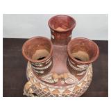 Large Aztec/Mayan Style Terra Cotta Vessel