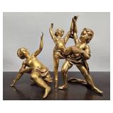 Neoclassical Gold Gilt Cherub Figures