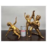 Neoclassical Gold Gilt Cherub Figures