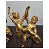 Neoclassical Gold Gilt Cherub Figures