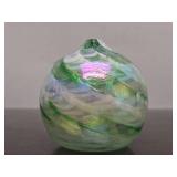 2 Very Nice Looking Iridescent Art Glass Oil Candles