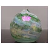 2 Very Nice Looking Iridescent Art Glass Oil Candles