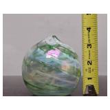 2 Very Nice Looking Iridescent Art Glass Oil Candles