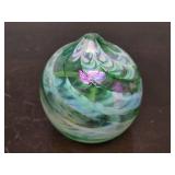 2 Very Nice Looking Iridescent Art Glass Oil Candles