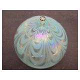 2 Very Nice Looking Iridescent Art Glass Oil Candles