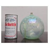 2 Very Nice Looking Iridescent Art Glass Oil Candles