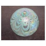 2 Very Nice Looking Iridescent Art Glass Oil Candles