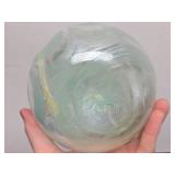 2 Very Nice Looking Iridescent Art Glass Oil Candles