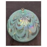 2 Very Nice Looking Iridescent Art Glass Oil Candles