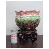 Vintage Art Pottery Planter w/Oriental Style Stand