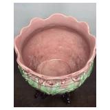 Vintage Art Pottery Planter w/Oriental Style Stand