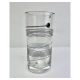Large Heavy Vintage Kosta Boda Sweden Signed Glass Vase w/Black Spiral Design