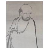 LARGE Antique Oriental Hand Painted Scroll