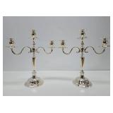 Very Nice Pair of Vintage Silverplated Candle Stands