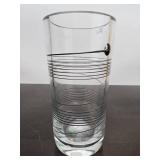 Large Heavy Vintage Kosta Boda Sweden Signed Glass Vase w/Black Spiral Design