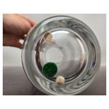 Large Heavy Vintage Kosta Boda Sweden Signed Glass Vase w/Black Spiral Design