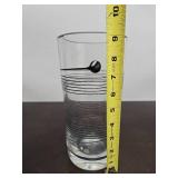 Large Heavy Vintage Kosta Boda Sweden Signed Glass Vase w/Black Spiral Design