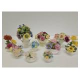 Very Nice Looking Group of Vintage Capodimonte / Porcelain / Ceramic Flower Cups & Bouquets