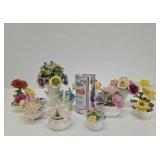 Very Nice Looking Group of Vintage Capodimonte / Porcelain / Ceramic Flower Cups & Bouquets