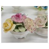 Very Nice Looking Group of Vintage Capodimonte / Porcelain / Ceramic Flower Cups & Bouquets