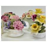 Very Nice Looking Group of Vintage Capodimonte / Porcelain / Ceramic Flower Cups & Bouquets